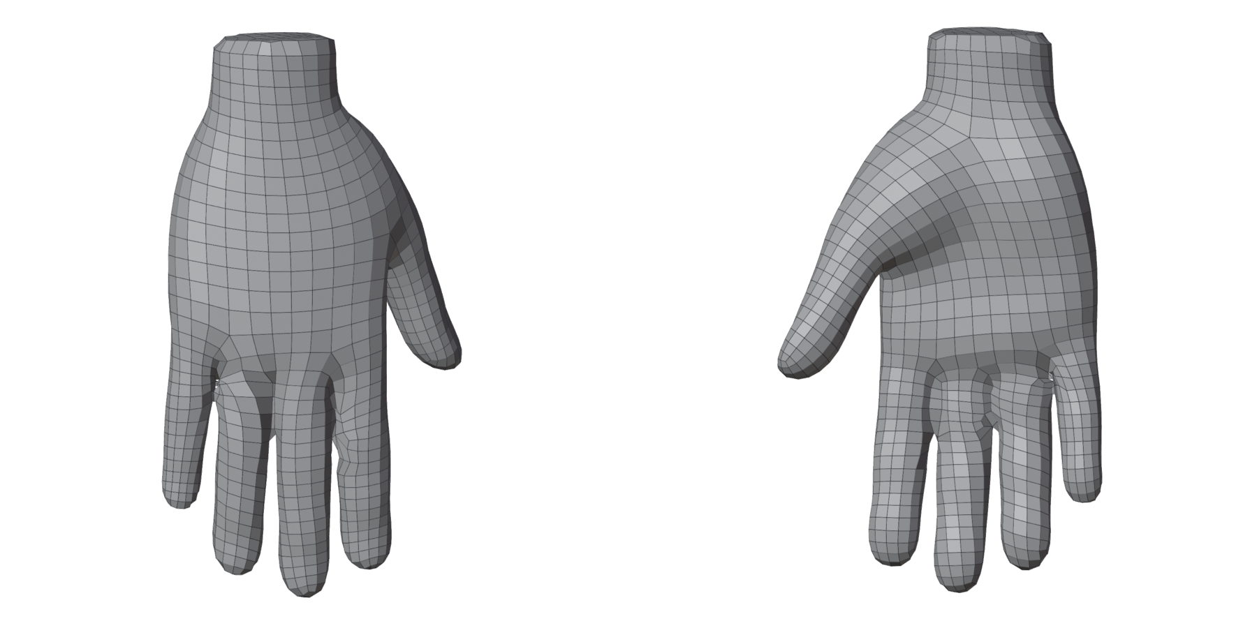 Stylized hand, remeshed