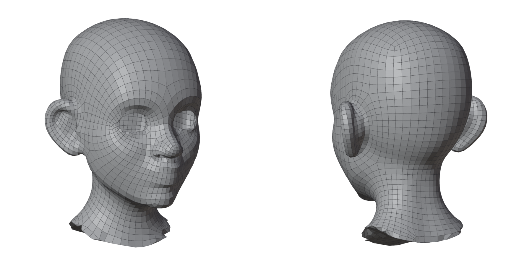 Stylized head, remeshed