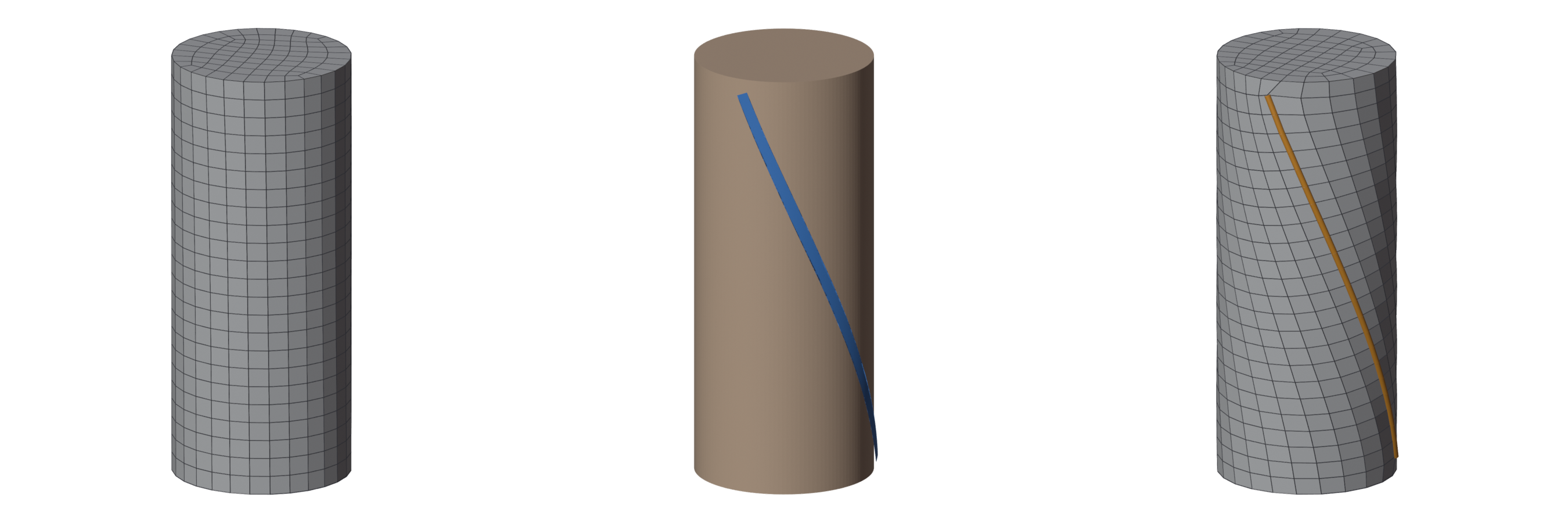 A tube: without a guide, a line winding round it, the spiral result